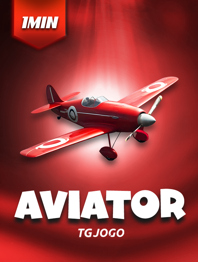 Capa do jogo Aviator, com um avião e símbolos de apostas em destaque.